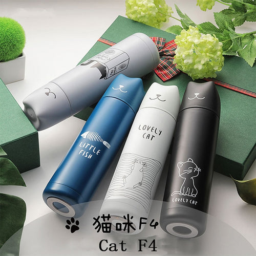 Cute Smiling Cat Stainless Steel Insulated Water Bottle 500ml-Insulated Water Bottle-Tupperware 4 Sale