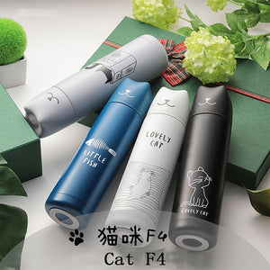 Cute Smiling Cat Stainless Steel Insulated Water Bottle 500ml-Insulated Water Bottle-Tupperware 4 Sale
