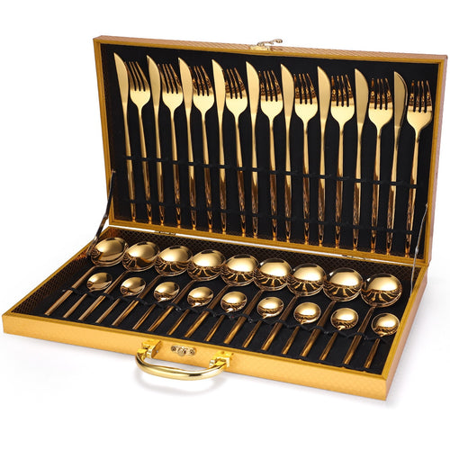 Luxury Knife, Spoon, Teaspoon & Fork Cutlery Set with Gift Box-Dining Accessories-Tupperware 4 Sale