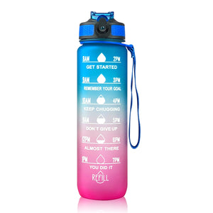 Reusable Water Bottle with Time Marker & Straw For Direct Drinking - 1L-Drinking Bottles-Tupperware 4 Sale