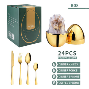Eggcellent Cutlery Set: 24-Piece Knife and Fork Set
