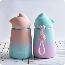 Load image into Gallery viewer, Cute Cat Ears Stainless Steel Insulated Water Bottle 300ml-Insulated Water Bottle-Tupperware 4 Sale