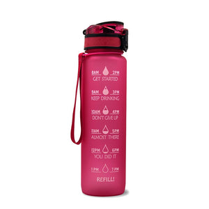 Reusable & Motivational Water Bottle with Time Marker Reminder & Infuser - 1L-Drinking Bottles-Tupperware 4 Sale