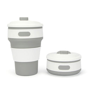 Reusable & Collapsible Silicone Coffee Cup with Lid & Straw 350ML-Coffee Cup-Tupperware 4 Sale