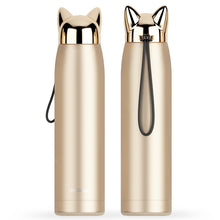 Load image into Gallery viewer, Cute Cat Ears Stainless Steel Insulated Water Bottle 320ml-Insulated Water Bottle-Tupperware 4 Sale