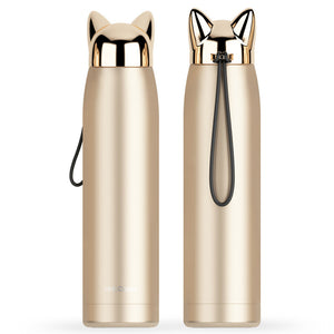 Cute Cat Ears Stainless Steel Insulated Water Bottle 320ml-Insulated Water Bottle-Tupperware 4 Sale