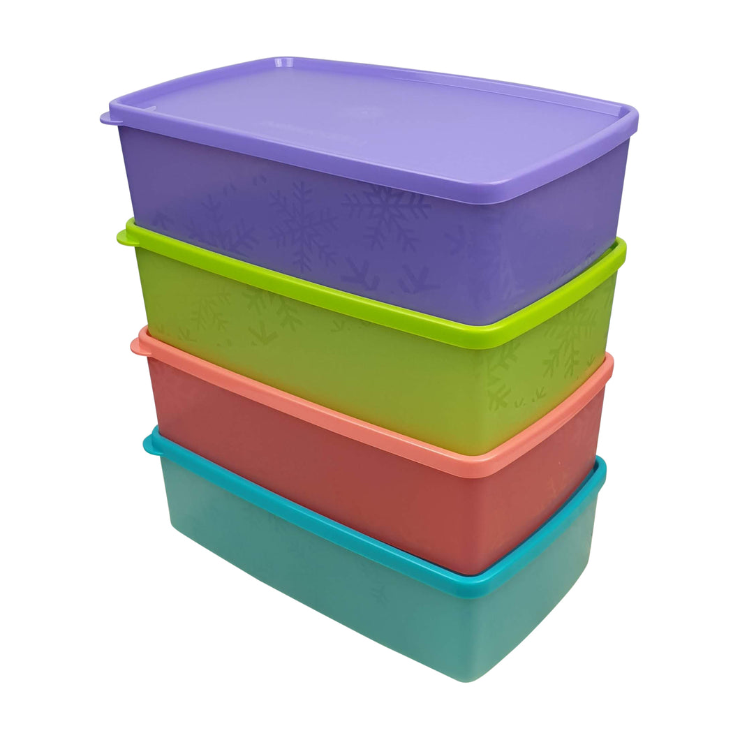 Tupperware Snowflake Double Square Round Set of 4-Chiller Storage-Tupperware 4 Sale