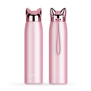 Lovely Cat Ears Stainless Steel Insulated Water Bottle 320ml-Insulated Water Bottle-Tupperware 4 Sale