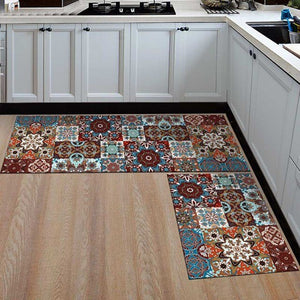 Non-Slip Modern Kitchen Pattern Design 2 Pieces Kitchen Mat Set-Floor Mats-Tupperware 4 Sale