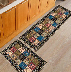 Non-Slip Modern Kitchen Pattern Design 2 Pieces Kitchen Mat Set-Floor Mats-Tupperware 4 Sale