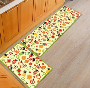 Non-Slip Modern Kitchen Pattern Design 2 Pieces Kitchen Mat Set-Floor Mats-Tupperware 4 Sale