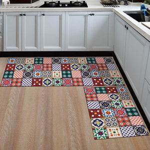 Non-Slip Modern Kitchen Pattern Design 2 Pieces Kitchen Mat Set-Floor Mats-Tupperware 4 Sale