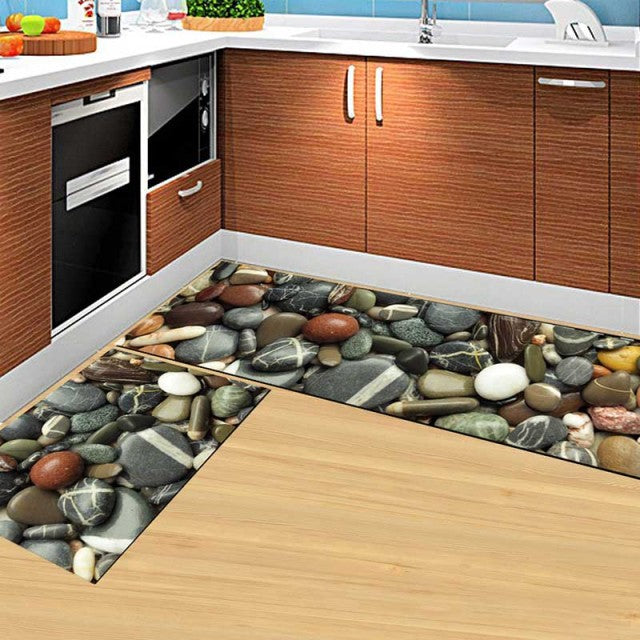 Non-Slip Modern Kitchen Pattern Design 2 Pieces Kitchen Mat Set-Floor Mats-Tupperware 4 Sale