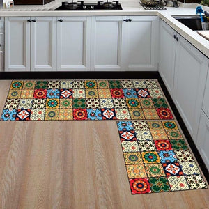 Non-Slip Modern Kitchen Pattern Design 2 Pieces Kitchen Mat Set-Floor Mats-Tupperware 4 Sale