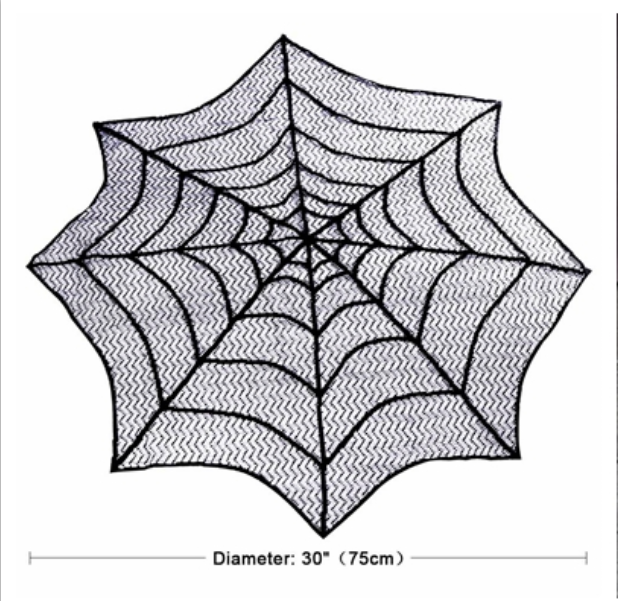 Halloween Black Spider Web Tablecloth-Kitchen Accessories-Tupperware 4 Sale