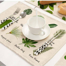 Load image into Gallery viewer, Cotton Linen Green Leaf Printed Table Dishware Place Mats-Dining Accessories-Tupperware 4 Sale