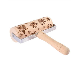 Single Hand-held Wooden Print Rolling Pin-Kitchen Accessories-Tupperware 4 Sale