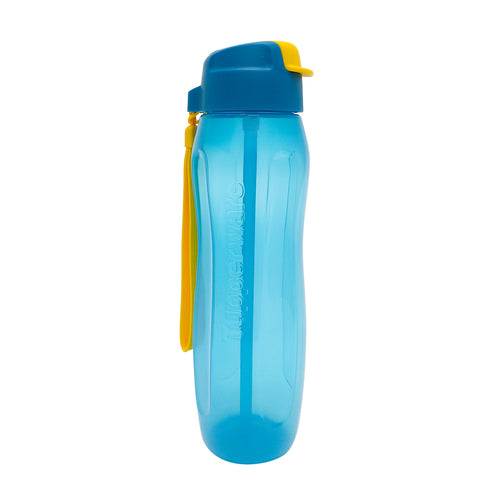 Tupperware Slim Eco Bottle with Straw Blue 750ml-Drinking Bottles-Tupperware 4 Sale
