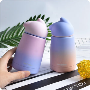 Cute Cat Ears Stainless Steel Insulated Water Bottle 300ml-Insulated Water Bottle-Tupperware 4 Sale
