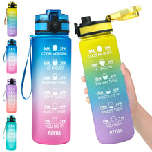 Load image into Gallery viewer, Reusable &amp; Motivational Water Bottle with Time Marker Reminder &amp; Straw - 1L-Drinking Bottles-Tupperware 4 Sale