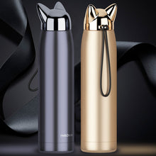 Load image into Gallery viewer, Cute Cat Ears Stainless Steel Insulated Water Bottle 320ml-Insulated Water Bottle-Tupperware 4 Sale