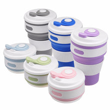 Load image into Gallery viewer, Reusable &amp; Collapsible Silicone Coffee Cup with Lid &amp; Straw 350ML-Coffee Cup-Tupperware 4 Sale