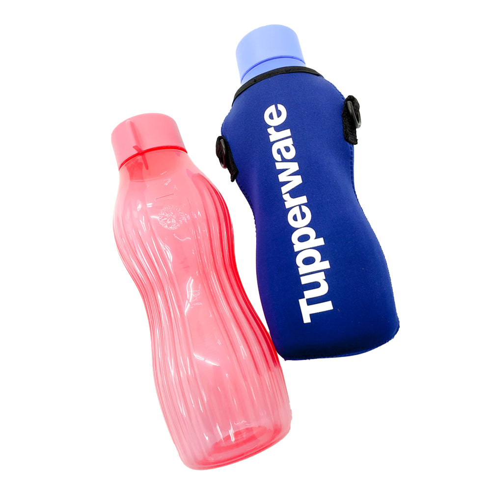 Tupperware Xtreme Aqua Freezer Proof Bottles with Pouch - Red/Blue-Drinking Bottles-Tupperware 4 Sale