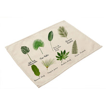 Load image into Gallery viewer, Cotton Linen Green Leaf Printed Table Dishware Place Mats-Dining Accessories-Tupperware 4 Sale