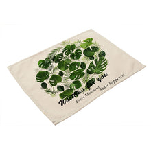 Load image into Gallery viewer, Cotton Linen Green Leaf Printed Table Dishware Place Mats-Dining Accessories-Tupperware 4 Sale