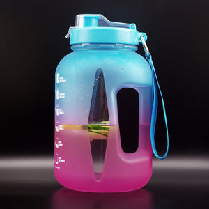 Reusable & Motivational Gradient Water Bottle with Time Marker Reminder - 2.2L-Drinking Bottles-Tupperware 4 Sale