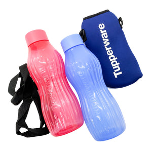 Tupperware Xtreme Aqua Freezer Proof Bottles with Pouch - Red/Blue-Drinking Bottles-Tupperware 4 Sale