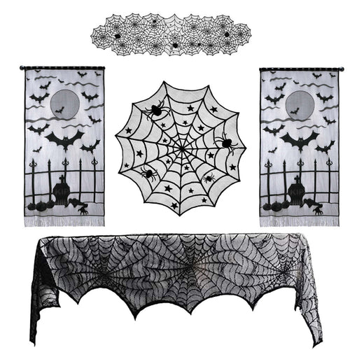 Halloween Lace Tablecloth / Curtain / Lampshade-Kitchen Accessories-Tupperware 4 Sale