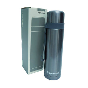 Tupperware Duo Tup Thermal Flask 500ml - Grey-Insulated Water Bottle-Tupperware 4 Sale