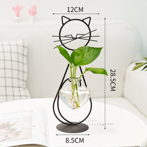 Simple Cat Iron Flower Hydroponic Vase-Home Decor-Tupperware 4 Sale