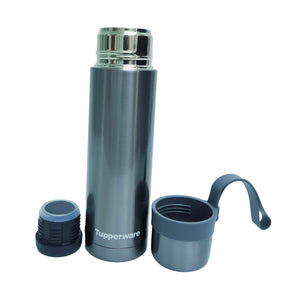 Tupperware Duo Tup Thermal Flask 500ml - Grey-Insulated Water Bottle-Tupperware 4 Sale