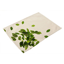 Load image into Gallery viewer, Cotton Linen Green Leaf Printed Table Dishware Place Mats-Dining Accessories-Tupperware 4 Sale