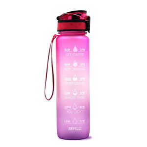 Reusable & Motivational Water Bottle with Time Marker Reminder & Infuser - 1L-Drinking Bottles-Tupperware 4 Sale