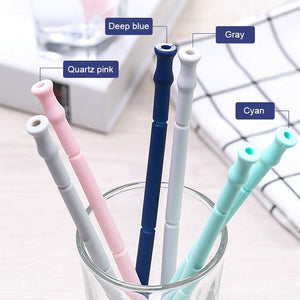 Foldable Silicone Reusable Straw with Carrying Case and Cleaning Brush-Outdoor Accessories-Tupperware 4 Sale
