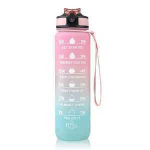 Reusable Water Bottle with Time Marker & Straw For Direct Drinking - 1L-Drinking Bottles-Tupperware 4 Sale