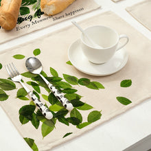 Load image into Gallery viewer, Cotton Linen Green Leaf Printed Table Dishware Place Mats-Dining Accessories-Tupperware 4 Sale