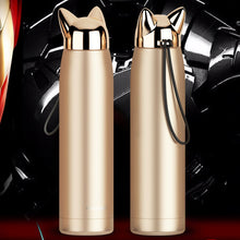 Load image into Gallery viewer, Cute Cat Ears Stainless Steel Insulated Water Bottle 320ml-Insulated Water Bottle-Tupperware 4 Sale