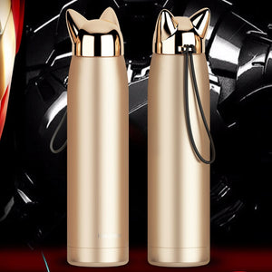 Cute Cat Ears Stainless Steel Insulated Water Bottle 320ml-Insulated Water Bottle-Tupperware 4 Sale