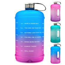 Load image into Gallery viewer, Reusable &amp; Motivational Gradient Water Bottle with Time Marker Reminder - 3.78L / 1 Gallon-Drinking Bottles-Tupperware 4 Sale