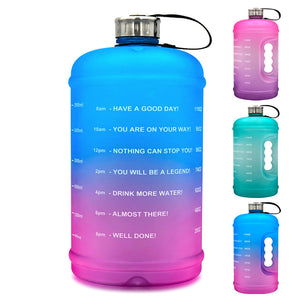 Reusable & Motivational Gradient Water Bottle with Time Marker Reminder - 3.78L / 1 Gallon-Drinking Bottles-Tupperware 4 Sale