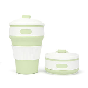 Reusable & Collapsible Silicone Coffee Cup with Lid & Straw 350ML-Coffee Cup-Tupperware 4 Sale