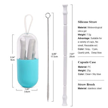 Load image into Gallery viewer, Foldable Silicone Reusable Straw with Carrying Case and Cleaning Brush-Outdoor Accessories-Tupperware 4 Sale