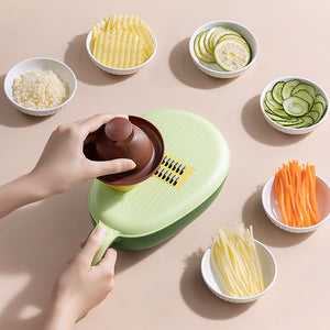 Avocado Shape Multifunctional Vegetable Grater / Slicer / Cutter With Storage Box