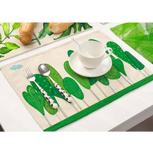 Load image into Gallery viewer, Cotton Linen Green Leaf Printed Table Dishware Place Mats-Dining Accessories-Tupperware 4 Sale