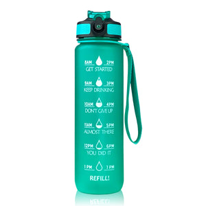 Reusable Water Bottle with Time Marker & Straw For Direct Drinking - 1L-Drinking Bottles-Tupperware 4 Sale