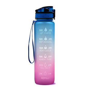 Reusable & Motivational Water Bottle with Time Marker Reminder & Infuser - 1L-Drinking Bottles-Tupperware 4 Sale